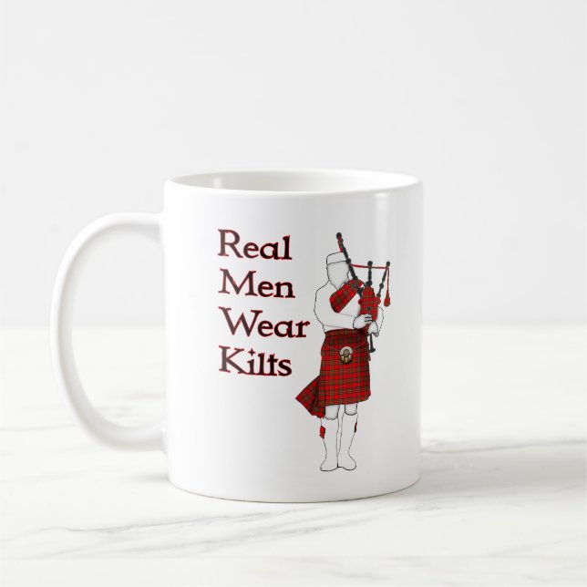 Real Manar Bära Kilts Funny Scottish Kaffemugg (Vänster)