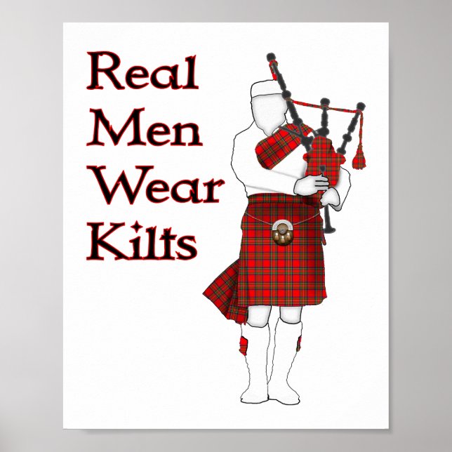 Real Manar Bära Kilts Funny Scottish Poster (Framsidan)