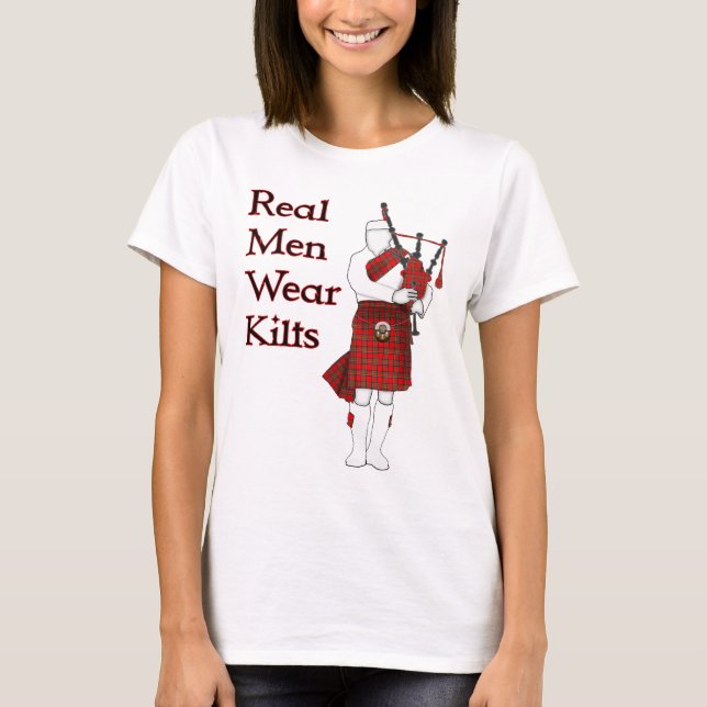 Real Manar Bära Kilts Funny Scottish T Shirt (Framsida)