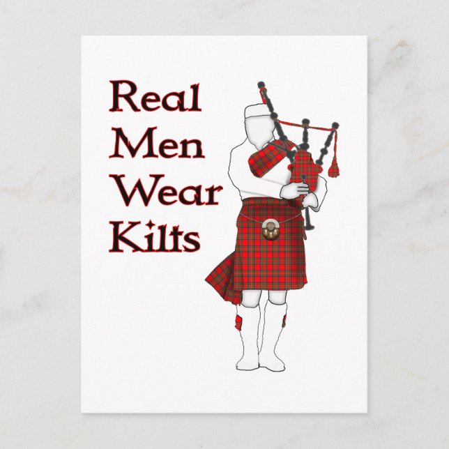 Real Manar Bära Kilts Funny Scottish Vykort (Framsida)
