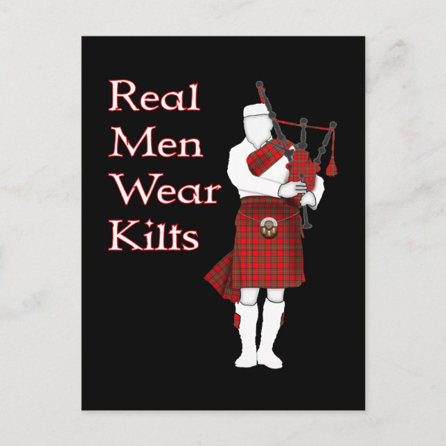 Real Manar Bära Kilts Funny Scottish Vykort (Framsida)