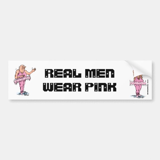 Real Manar Bära Rosa  Funny Tjock Guy Ballet Bildekal (Framsidan)