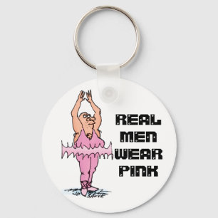 Real Manar Bära Rosa Funny Tjock Guy Ballet Nyckelring