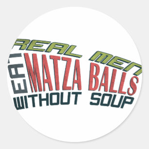 Real Manar Eat Matza Bollar - judiska Humor Runt Klistermärke