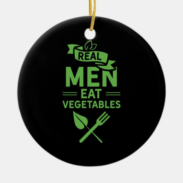 Real Manar Eat Vegetables Julgransprydnad Keramik (Framsidan)