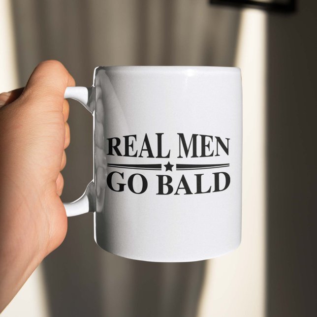 Real Manar Go Bald Kaffemugg (Real Men Go Bald Mug)