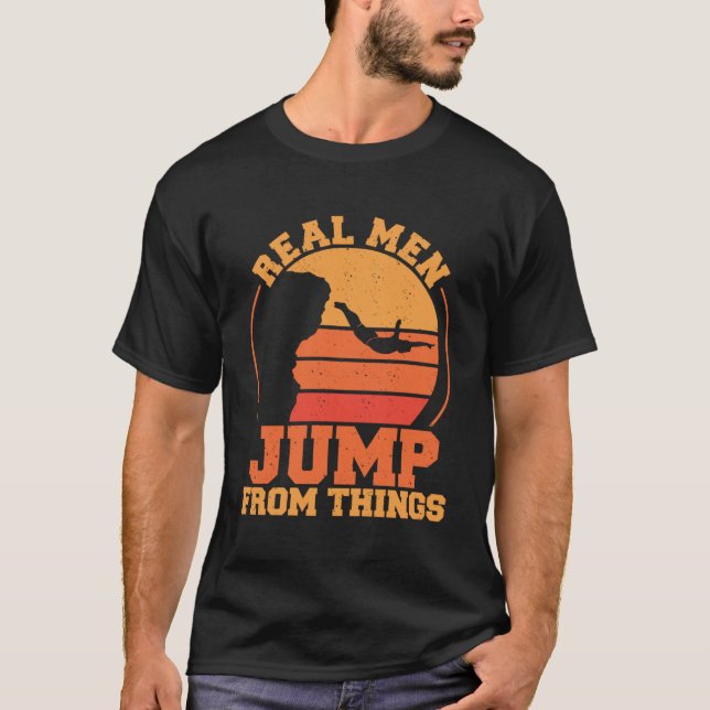 Real Manar-jump från Sak Cliff Jumping Pullover H T Shirt (Framsida)