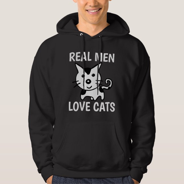 REAL MANAR KÄRLEK CATS Black T-Shirts & Hoodies Hoodie (Framsida)