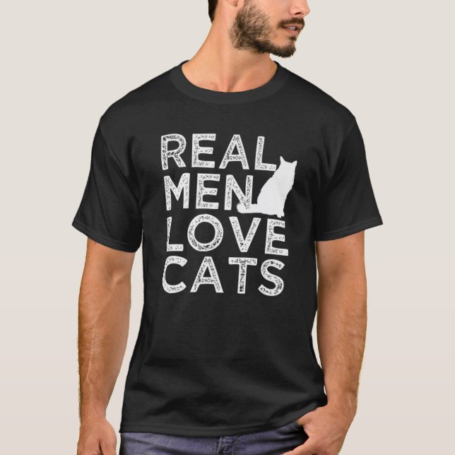 Real Manar Kärlek Cats Funny Manar T Shirt (Framsida)