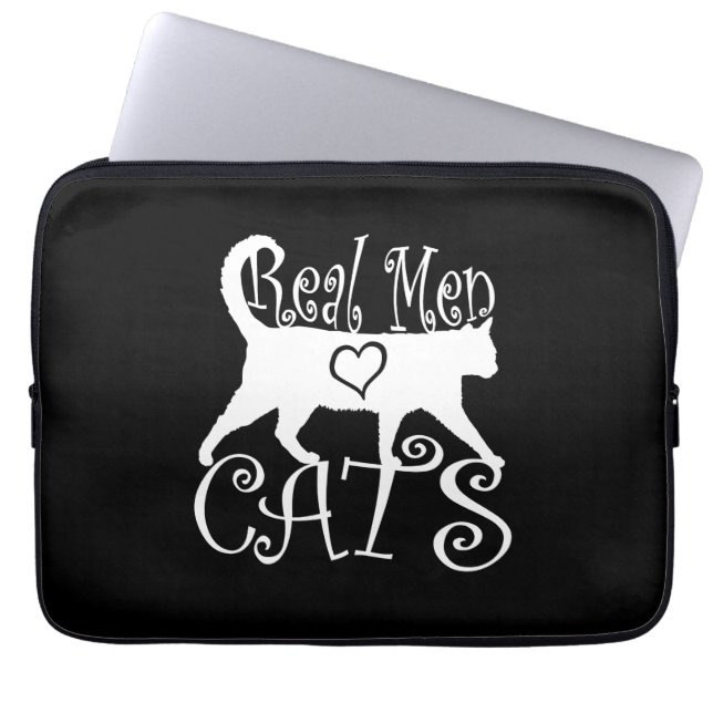 Real Manar Kärlek Cats on Black Laptop Sleeve (Framsidan)