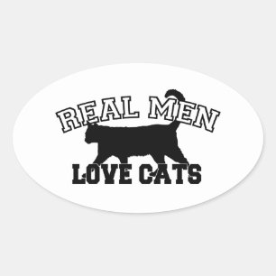 Real Manar Kärlek Cats Ovalt Klistermärke