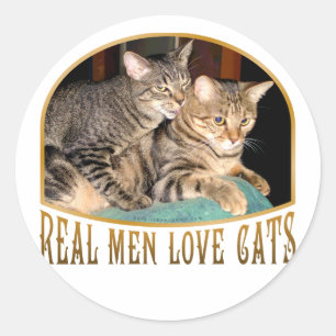Real Manar Kärlek Cats Runt Klistermärke