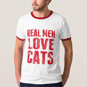 Real Manar Kärlek Cats Scratchy Stil T Shirt