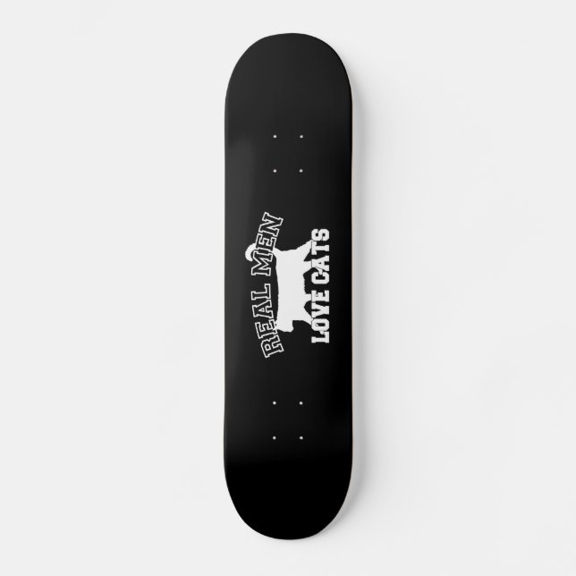 Real Manar Kärlek Cats Silhouette Skateboard Bräda 19,5 Cm (Framsida)