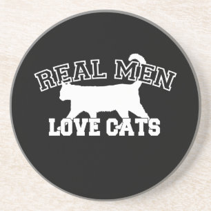 Real Manar Kärlek Cats White Silhouette Underlägg Sandsten
