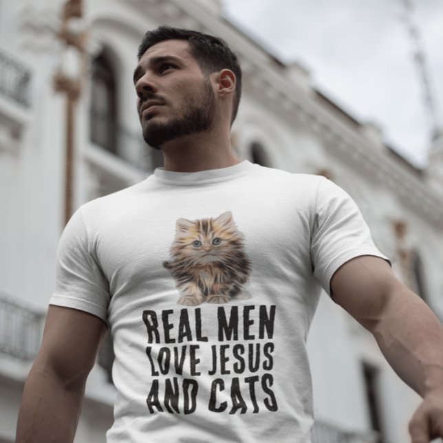 REAL MANAR KÄRLEK JESUS OCH CATS, KRISTNA T-SHIRTS (Skapare uppladdad)