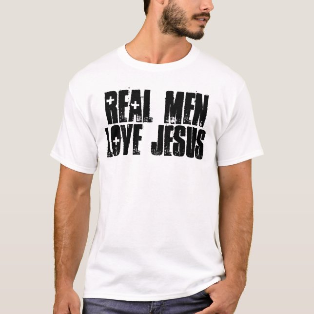 REAL MANAR KÄRLEK JESUS, t-shirts, sweatshirts hoo Tee Shirt (Framsida)