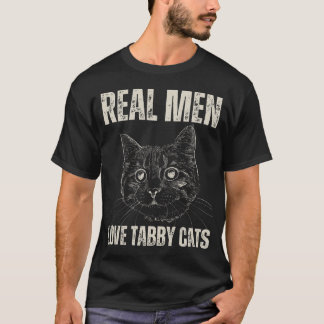Real Manar Kärlek Tabby katt Pappa Funny Vintage T Shirt
