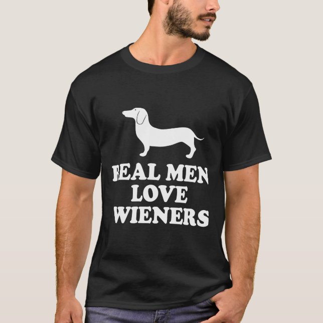 Real Manar Kärlek Wiener Dachshund T Shirt (Framsida)