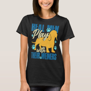 Real Manar leker med sin Weiners Coola Weiner Hund T Shirt