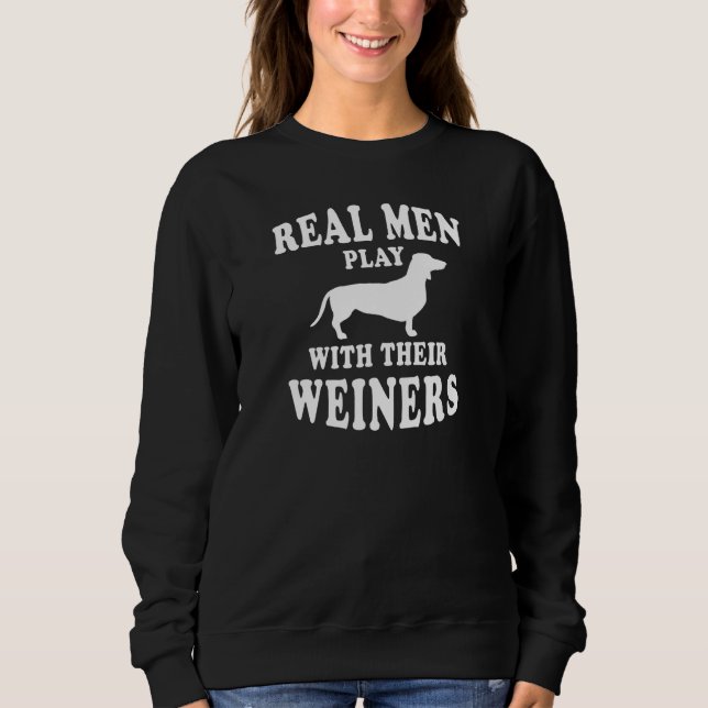 Real Manar leker med Weiners Funny Dachshund T Shirt (Framsida)