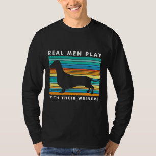 Real Manar leker med Weiners I-nuny Dachshund Wein T Shirt