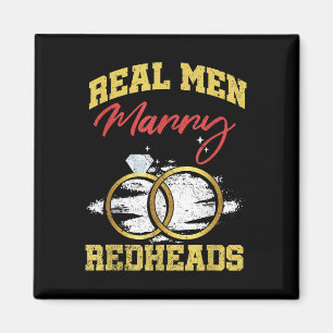 Real Manar Marry Rödhårig Bröllop Groom Bride Ging Magnet