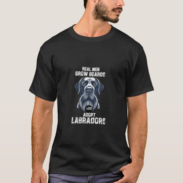 Real manar odlar skägg och adobt labradors T-shirt (Framsida)