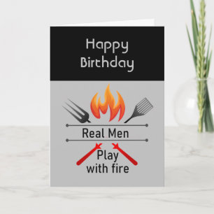 Real Manar Play med Fire Roligt BBQ Birthday Kort