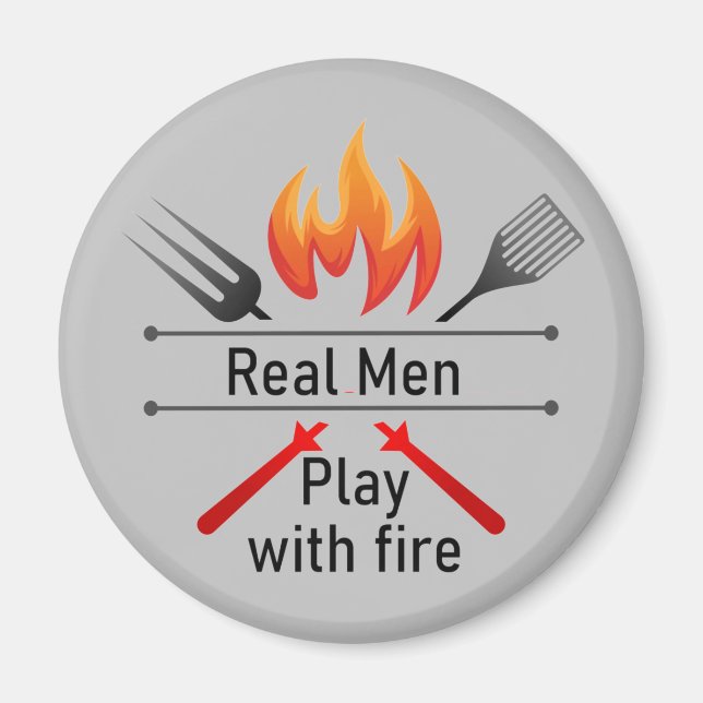 Real Manar Play med Fire Roligt BBQ Magnet (Framsidan)