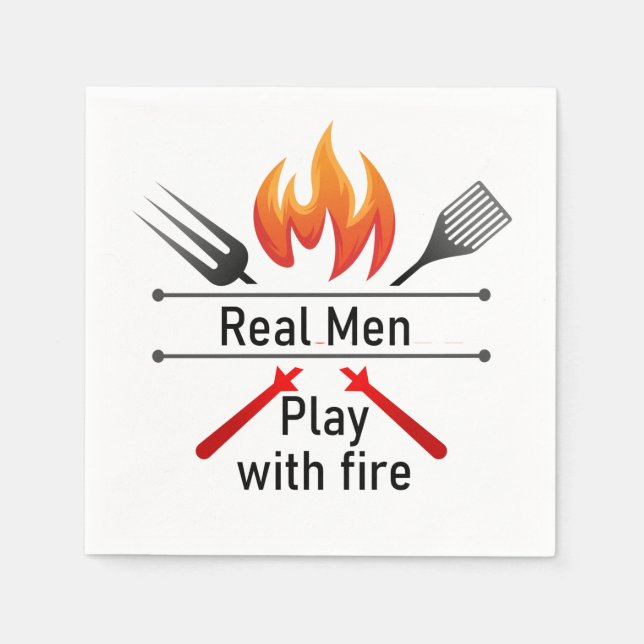Real Manar Play med Fire Roligt BBQ-offert Pappersservett (Framsidan)
