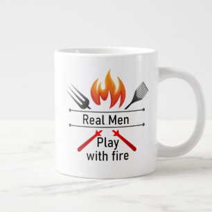 Real Manar Play med Fire Roligt BBQ Quote Mugg Jumbo Mugg