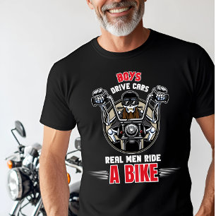 "Real Manar Ride a Bike" Funny Biker T-Shirt