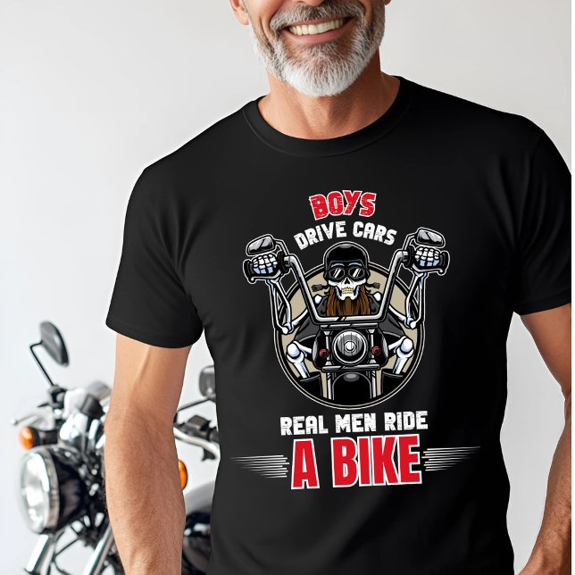 "Real Manar Ride a Bike" Funny Biker T-Shirt (Skapare uppladdad)