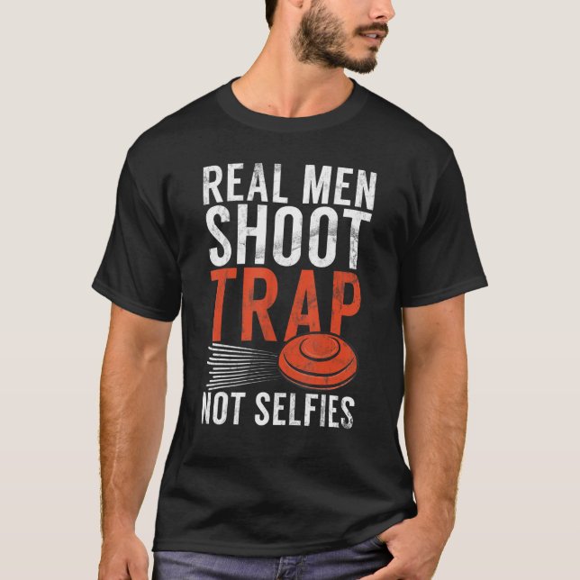 Real Manar Shoot Trap Sports Shooter & Clay Pigeon T Shirt (Framsida)