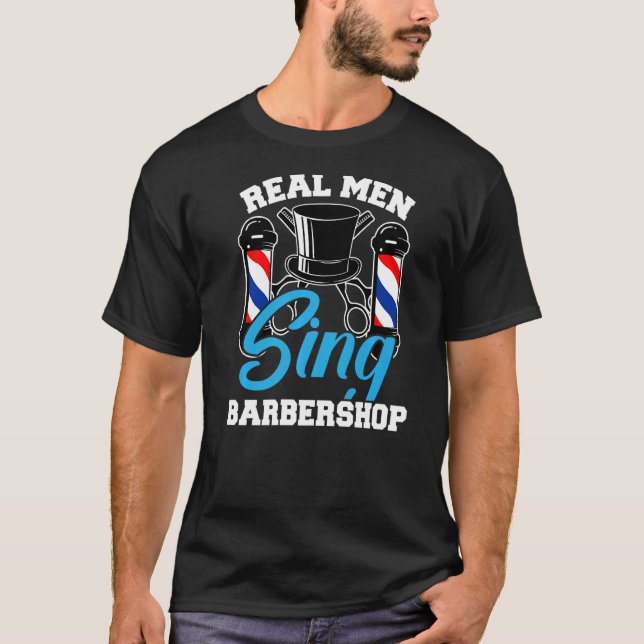 Real Manar Sjunga Barbershop Music Harmony Singing T Shirt (Framsida)
