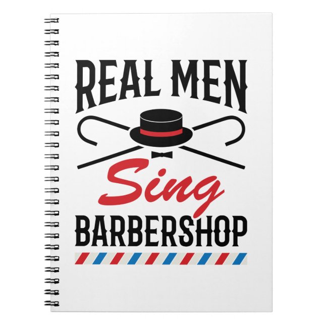 Real Manar Sjunga Barbershop Singer Singing Anteckningsbok (Framsidan)