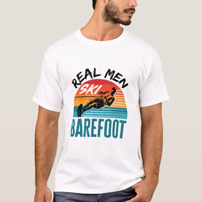 Real Manar Ski Barefoot Vatten Skiing Skier T Shirt (Framsida)