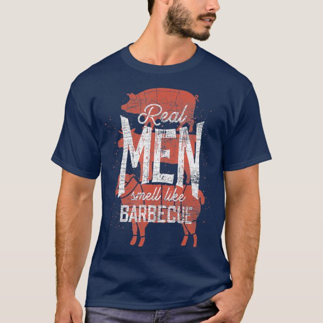 Real Manar Smell som Barbecue Rökt Kött Manar BBQ T Shirt (Framsida)