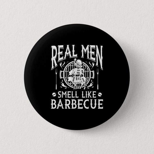 Real Manar Smell som Bbq Barbeque Funny Grilling P Knapp (Framsida)