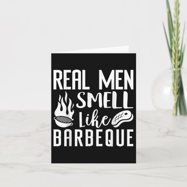 Real Manar Smell som Bbq Barbeque Funny Grilling P Kort (Framsida)