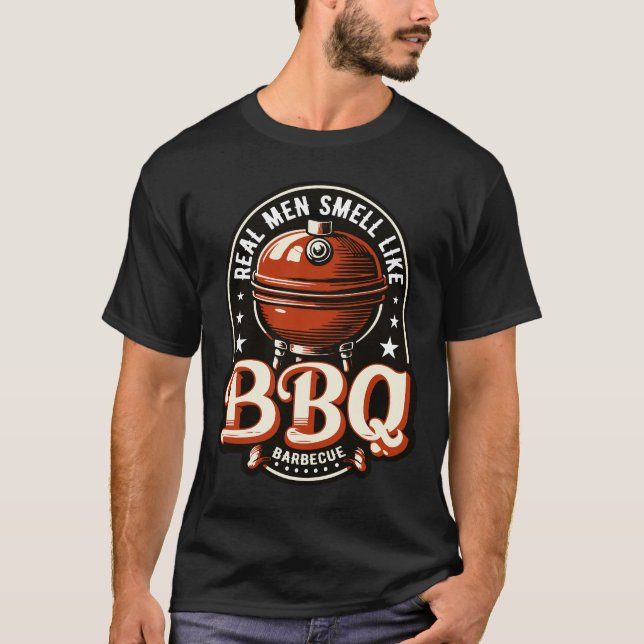 Real Manar Smell som BBQ Barbeque Grill T Shirt (Framsida)
