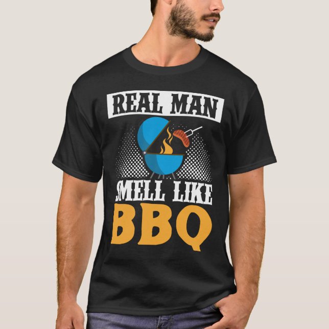 Real Manar Smell som BBQ Smoker Grill Barbecue Köt T Shirt (Framsida)