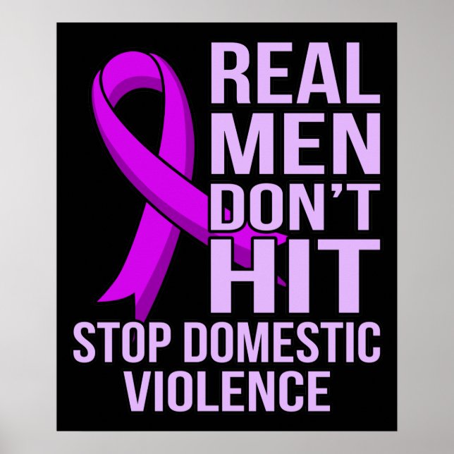 Real Men Don't Hit Stop Domestic Violence Poster (Framsidan)