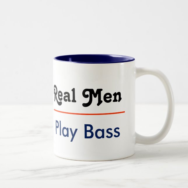 Real Men Play Bass Två-Tonad Mugg (Höger)
