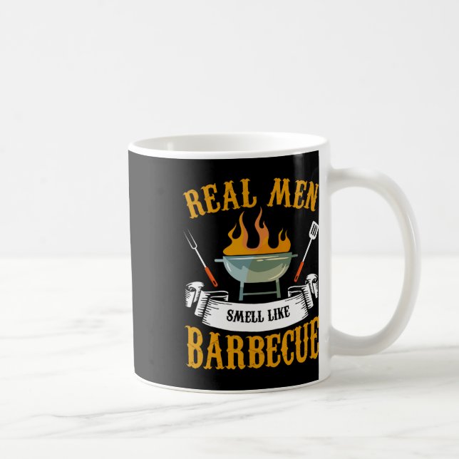 Real Men Smell Like Byrbecue Bbq Grilling Grill Co Kaffemugg (Höger)
