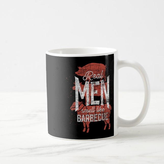 Real Men Smell Like Byrbecue Smoked Meat Men Gift  Kaffemugg (Höger)