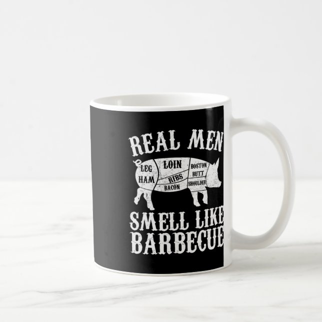Real Men Smell Like Byrbeque Bbq Byrbecue Grilling Kaffemugg (Höger)