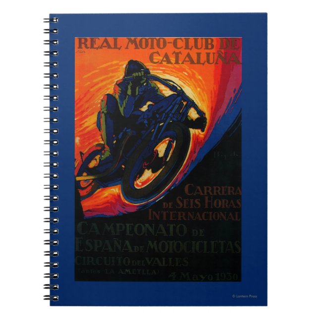Real Moto Klubb Vintage PosterEurope Anteckningsbok Med Spiral (Framsidan)