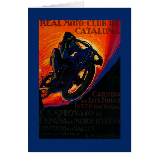 Real Moto Klubb Vintage PosterEurope Hälsningskort (Framsidan)